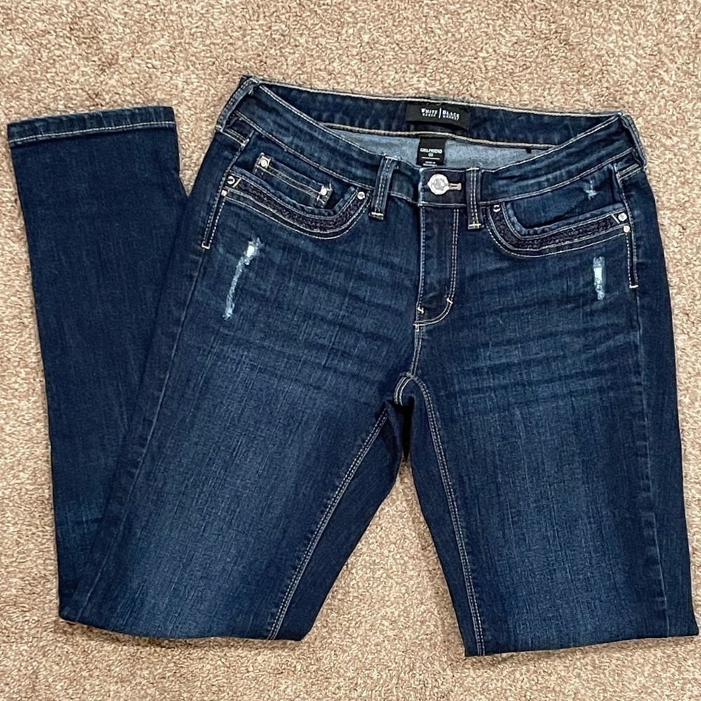 𝅺WHBM Dark Rinse GF Jeans Sz 000 Straight Leg